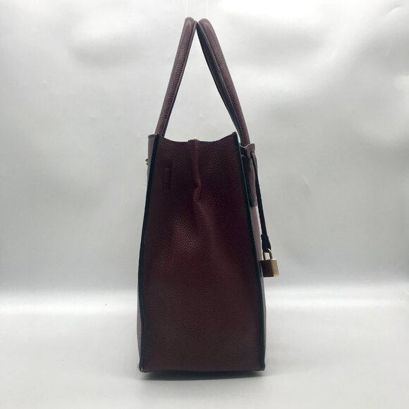 Michael Kors Burgundy Leather Mercer Convertible Satchel Bag - Picture 4 of 11